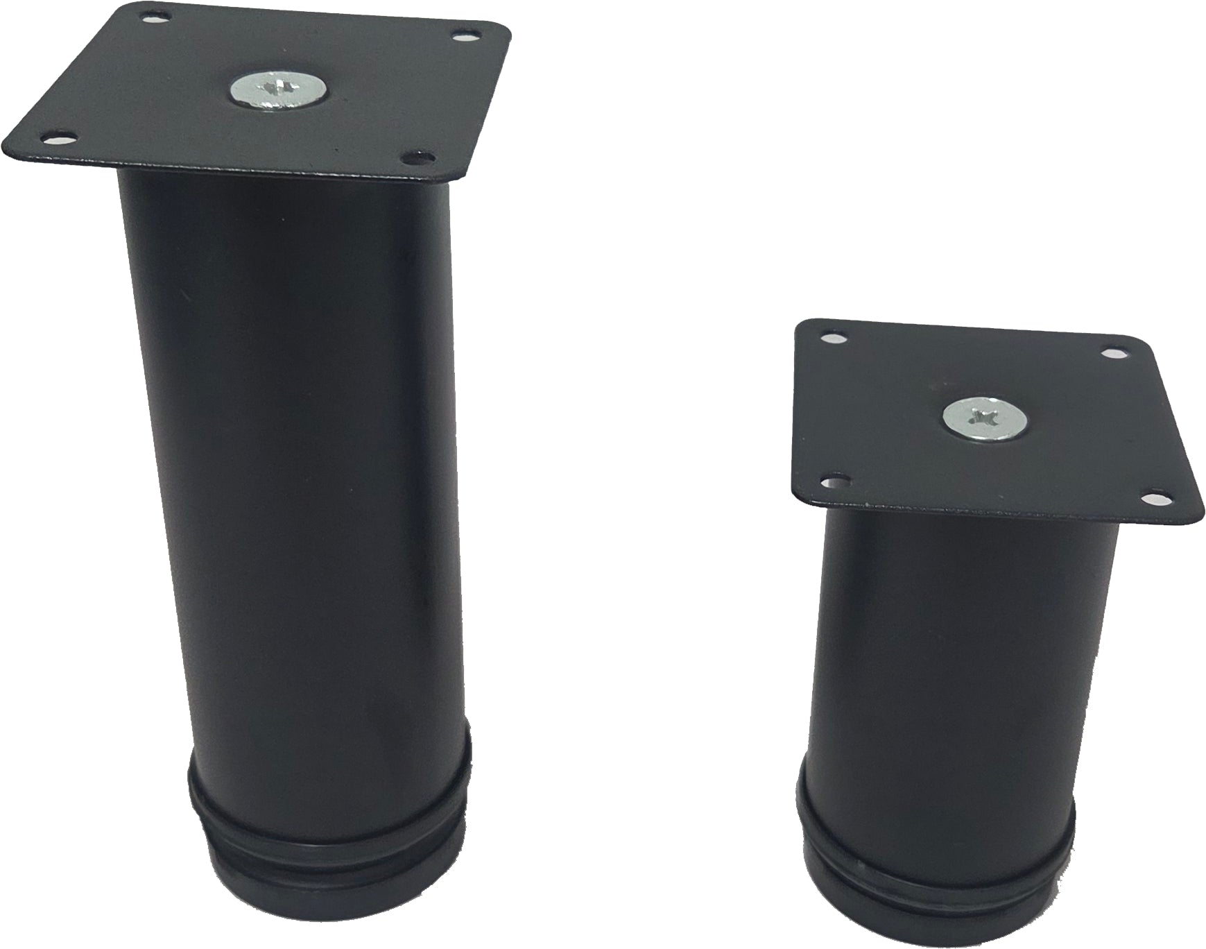 PÉ DE MÓVEIS TUBO C/REG. 15cm x 5cm - PRETO