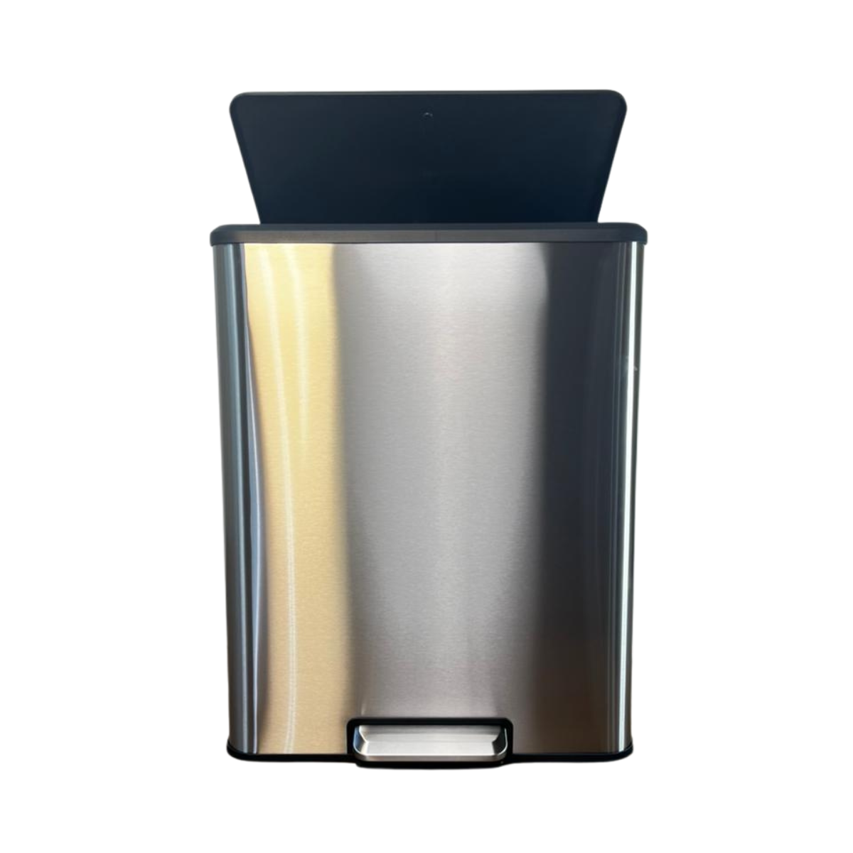 Lixeira de pedal seletiva em aço inox escovado capacidade 60 litros (30+30) - Guimmis