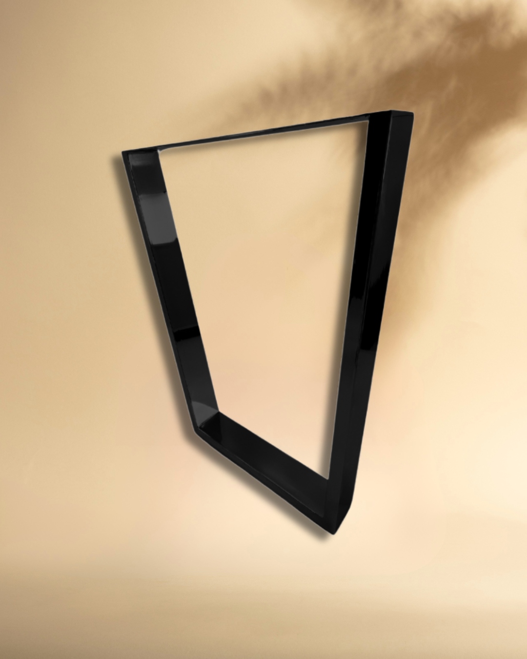 PÉ DE MÓVEIS TRAPEZZO 71 X 58CM, TUBO 75*25MM, PRETO FOSCO