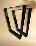 KIT 02 PÉS DE MÓVEIS TRAPEZZO 71 X 58CM, TUBO 75*25MM, PRETO
