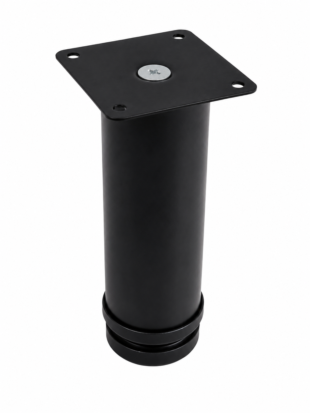 PÉ DE MÓVEIS TUBO C/REG. 15cm x 5cm - PRETO