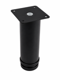 PÉ DE MÓVEIS TUBO C/REG. 15cm x 5cm - PRETO