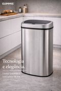Lixeira automatica em aço inox escovado a pilha capacidade 50 litros - Guimmis - Esmeralda - 20-2003