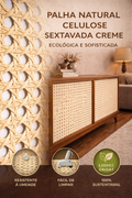 Palha Natural Celulose Sextavada Creme 1 metro