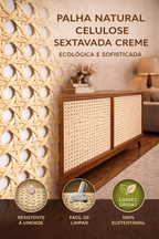 Palha Natural Celulose Sextavada Creme 1 metro