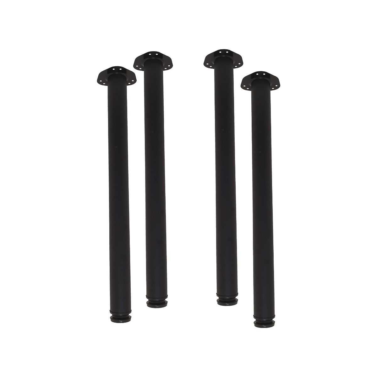 Kit 4 Pés De Mesa Móveis Aço Preto Fosco 71cm +3cm Regulagem