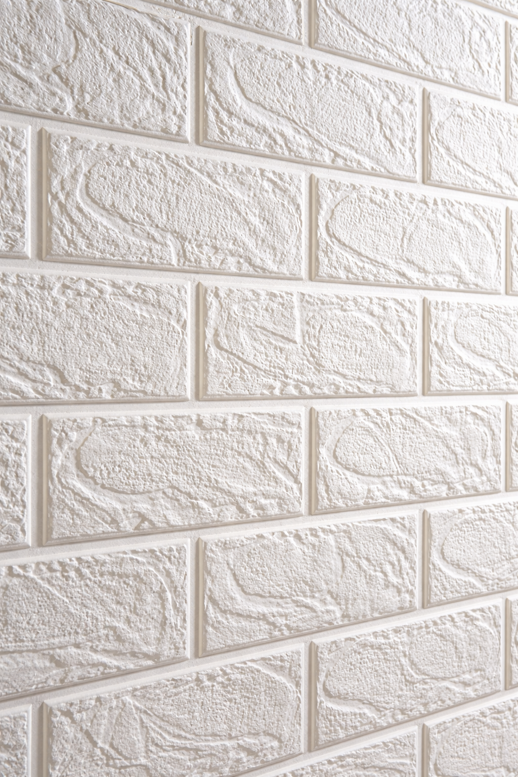 Painel Adesivo Tijolinho Branco 3D (70x77cm)