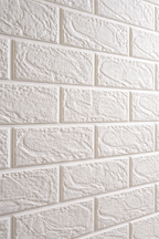 Painel Adesivo Tijolinho Branco 3D (70x77cm)